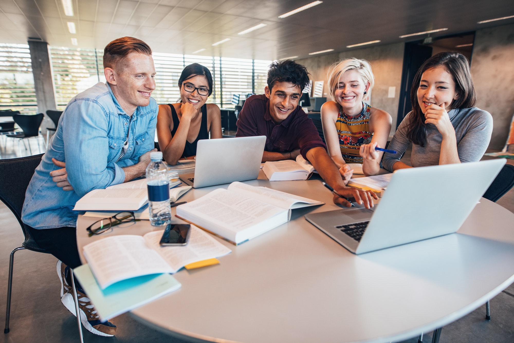 University students in cooperation with their assignment